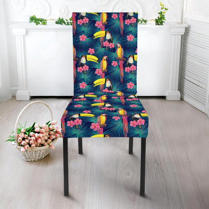 Toucan Parrot Design Dining Chair Slipcover-JTAMIGO.COM