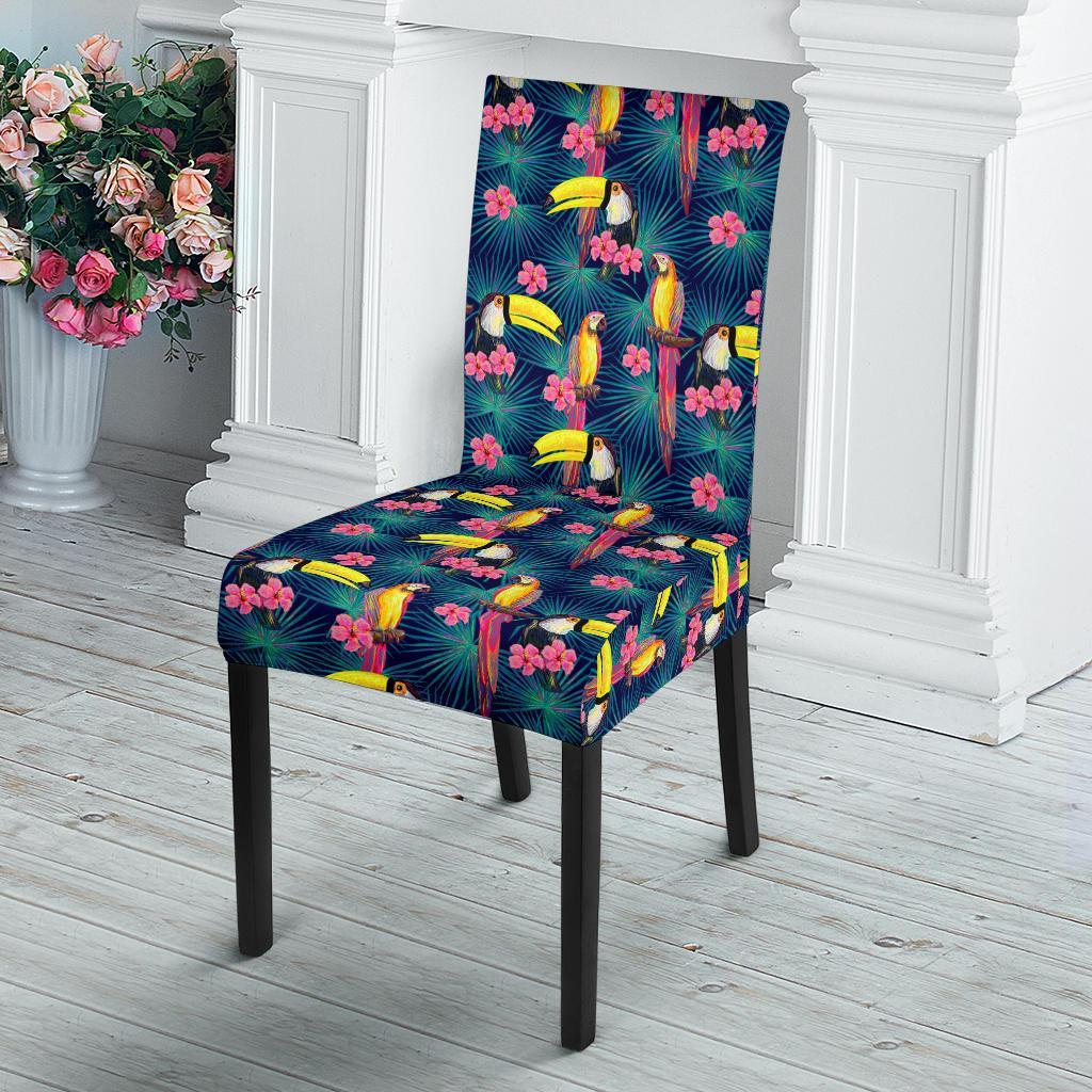 Toucan Parrot Design Dining Chair Slipcover-JTAMIGO.COM
