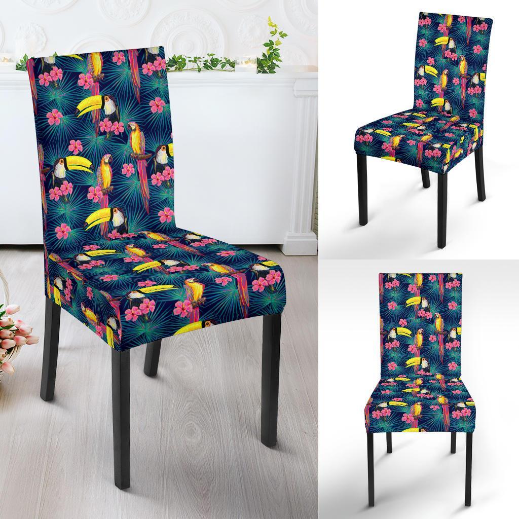 Toucan Parrot Design Dining Chair Slipcover-JTAMIGO.COM
