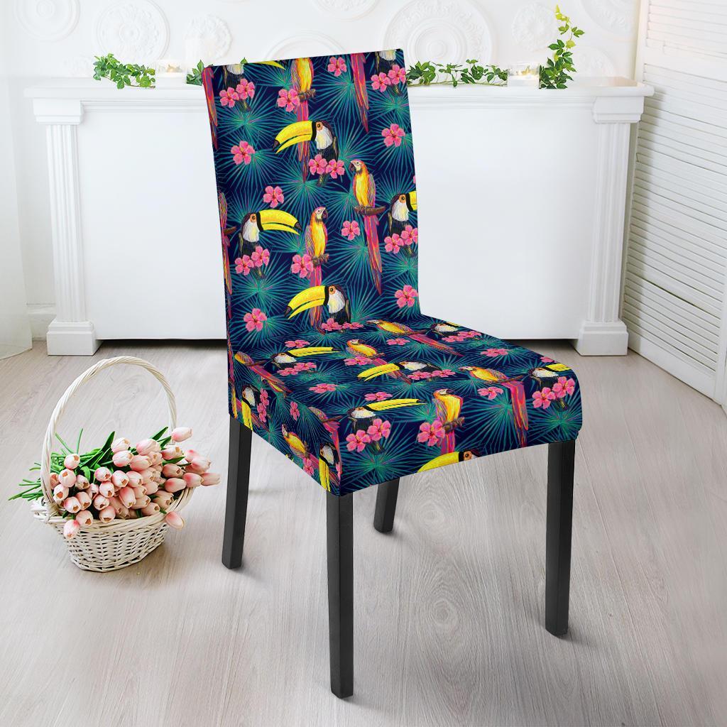 Toucan Parrot Design Dining Chair Slipcover-JTAMIGO.COM