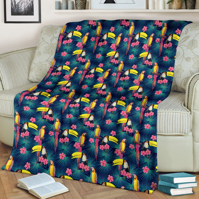 Toucan Parrot Design Fleece Blanket
