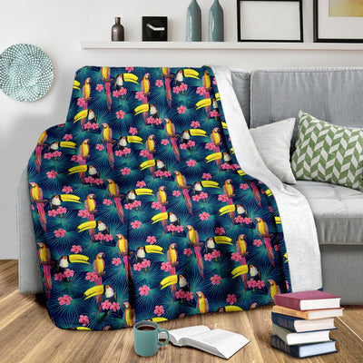 Toucan Parrot Design Fleece Blanket