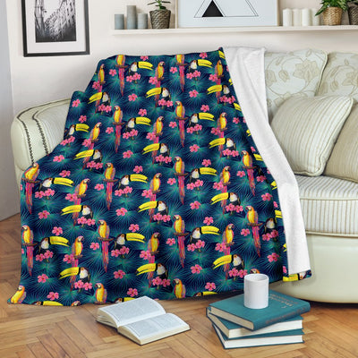 Toucan Parrot Design Fleece Blanket