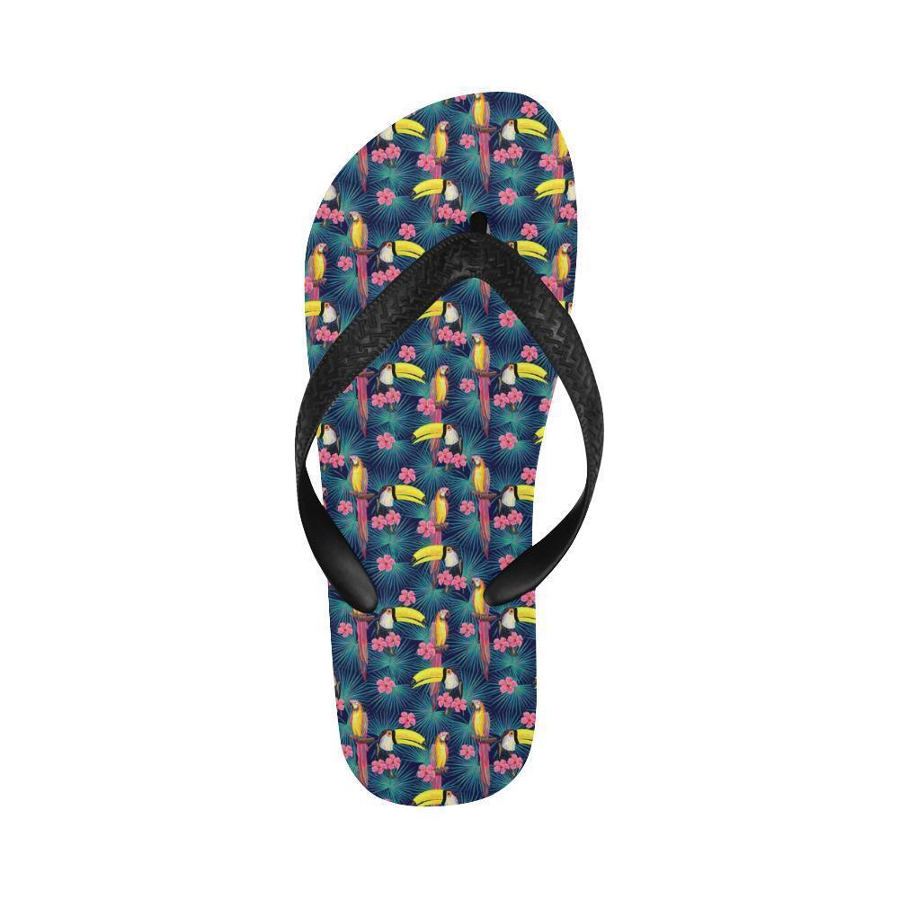 Toucan Parrot Design Flip Flops-JTAMIGO.COM
