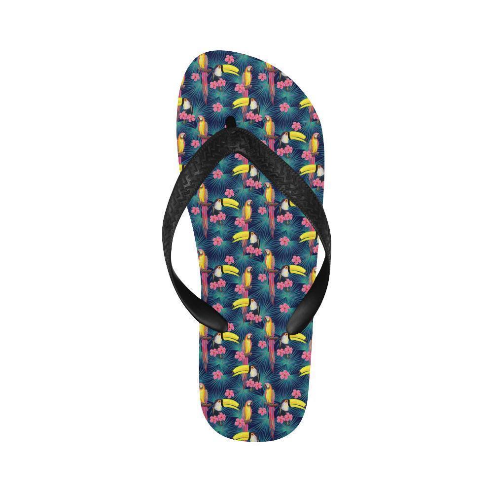 Toucan Parrot Design Flip Flops-JTAMIGO.COM