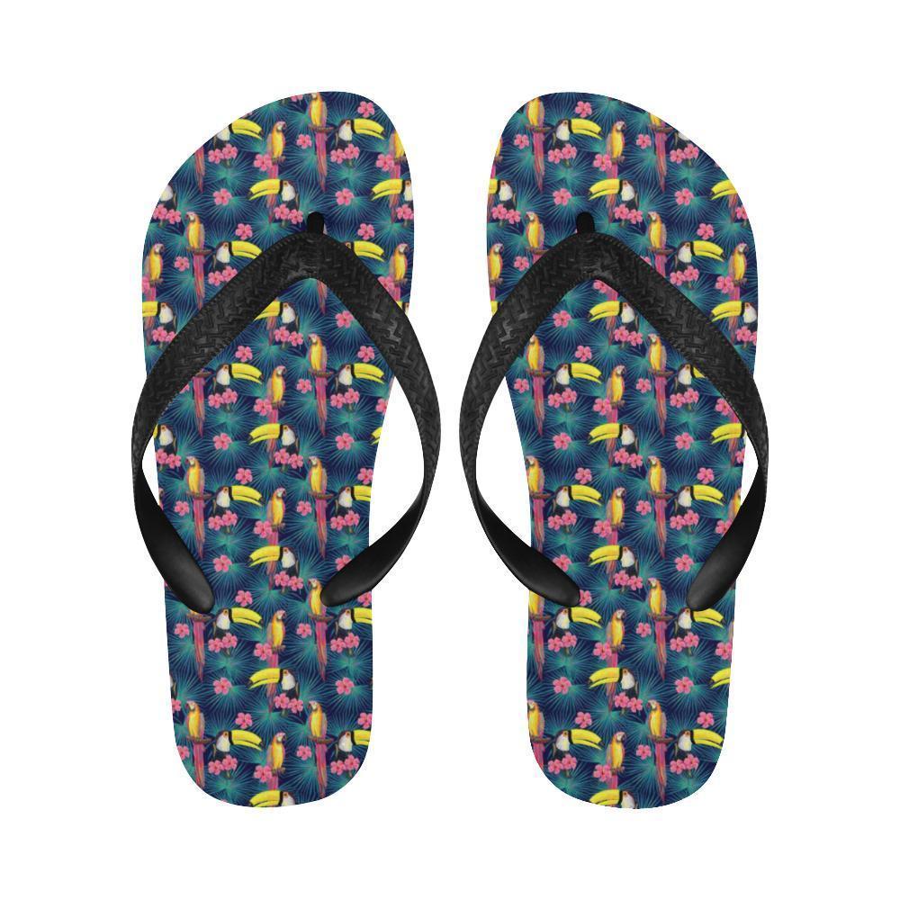 Toucan Parrot Design Flip Flops-JTAMIGO.COM