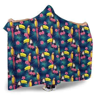 Toucan Parrot Design Hooded Blanket-JTAMIGO.COM