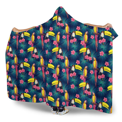 Toucan Parrot Design Hooded Blanket-JTAMIGO.COM
