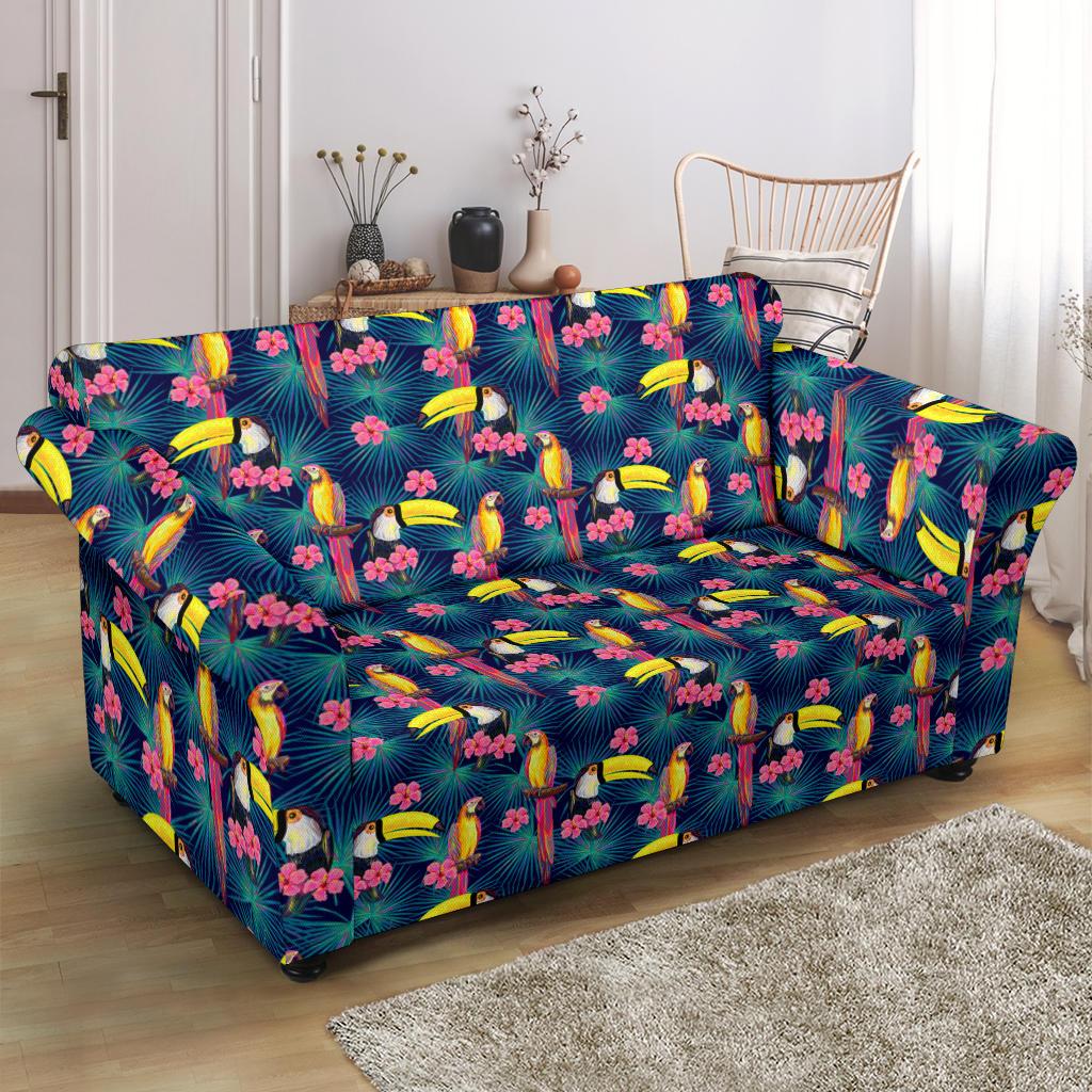 Toucan Parrot Design Loveseat Slipcover-JTAMIGO.COM