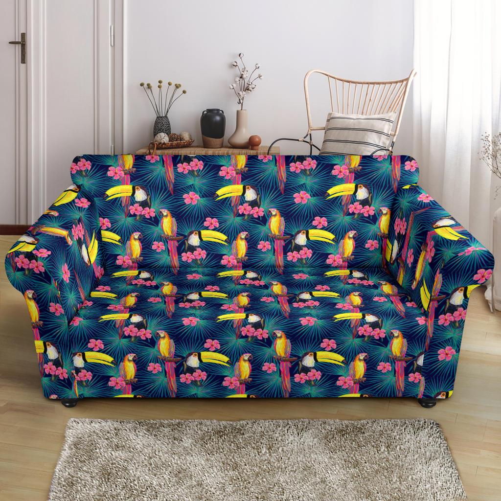 Toucan Parrot Design Loveseat Slipcover-JTAMIGO.COM