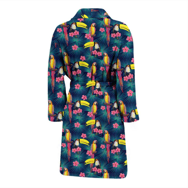 Toucan Parrot Design Men Bath Robe-JTAMIGO.COM