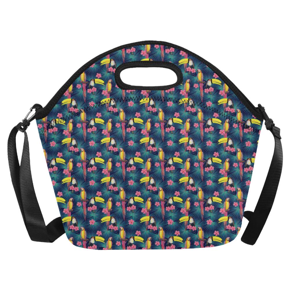 Toucan Parrot Design Neoprene Lunch Bag (Model 1669)(Large)-JTAMIGO.COM