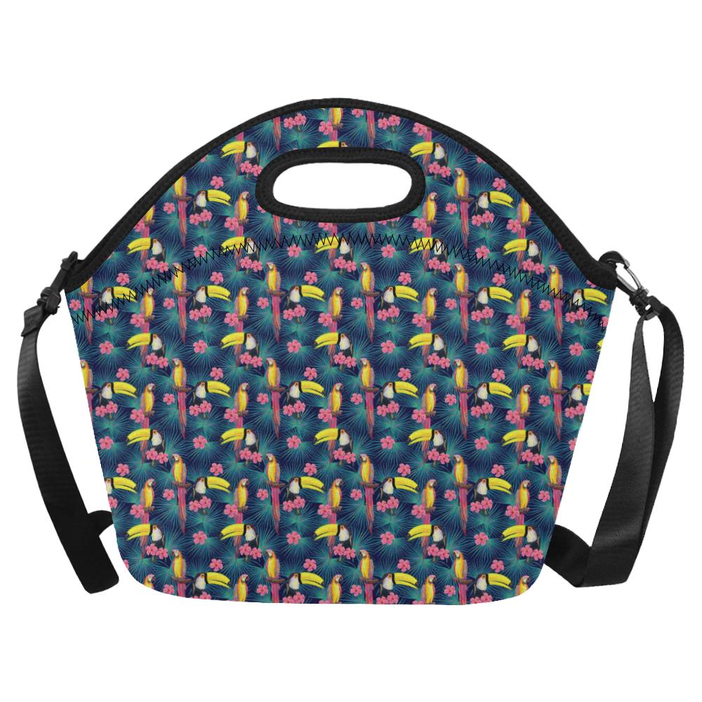 Toucan Parrot Design Neoprene Lunch Bag (Model 1669)(Large)-JTAMIGO.COM