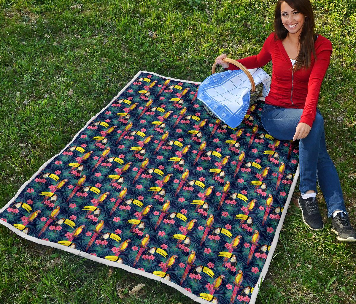 Toucan Parrot Design Premium Quilt-JTAMIGO.COM