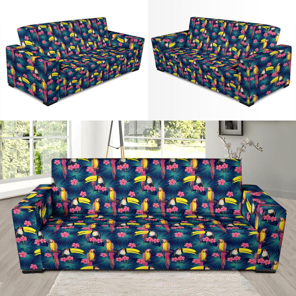 Toucan Parrot Design Sofa Slipcover-JTAMIGO.COM