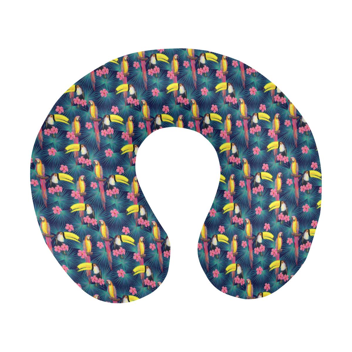 Toucan Parrot Design U-Shaped Travel Neck Pillow-JTAMIGO.COM