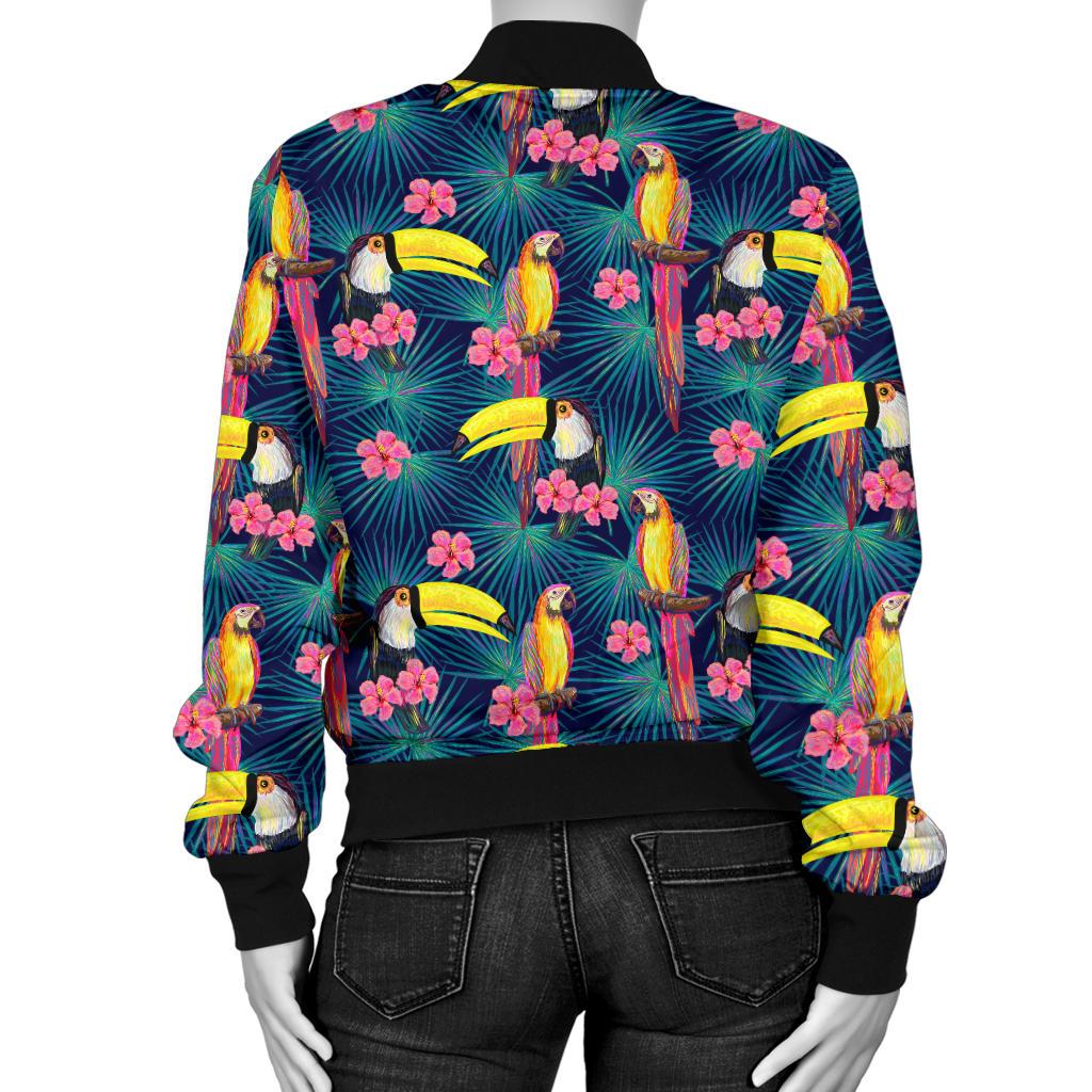 Toucan Parrot Design Women Casual Bomber Jacket