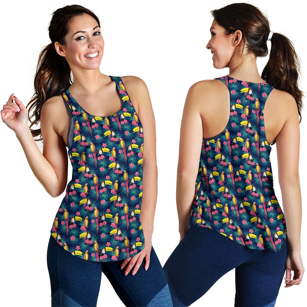 Toucan Parrot Design Women Racerback Tank Top