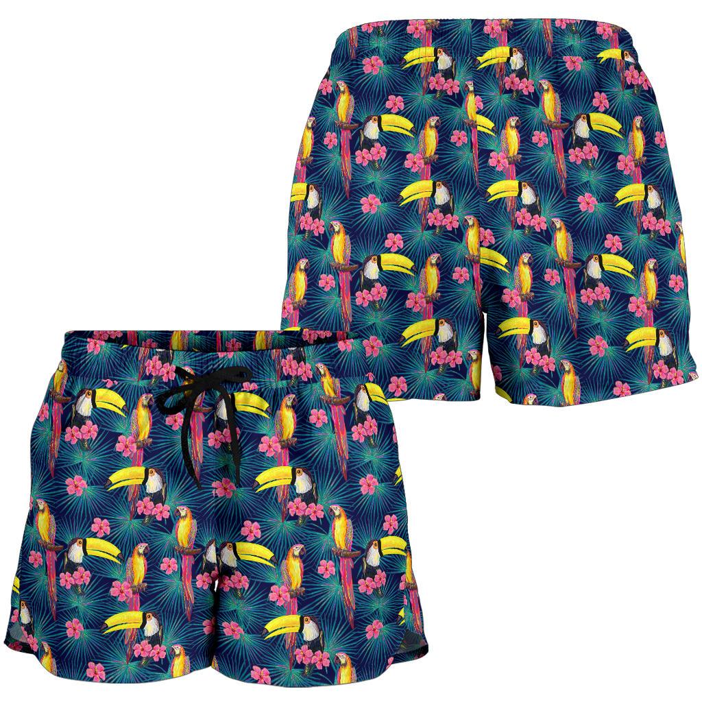 Toucan Parrot Design Women Shorts-JTAMIGO.COM