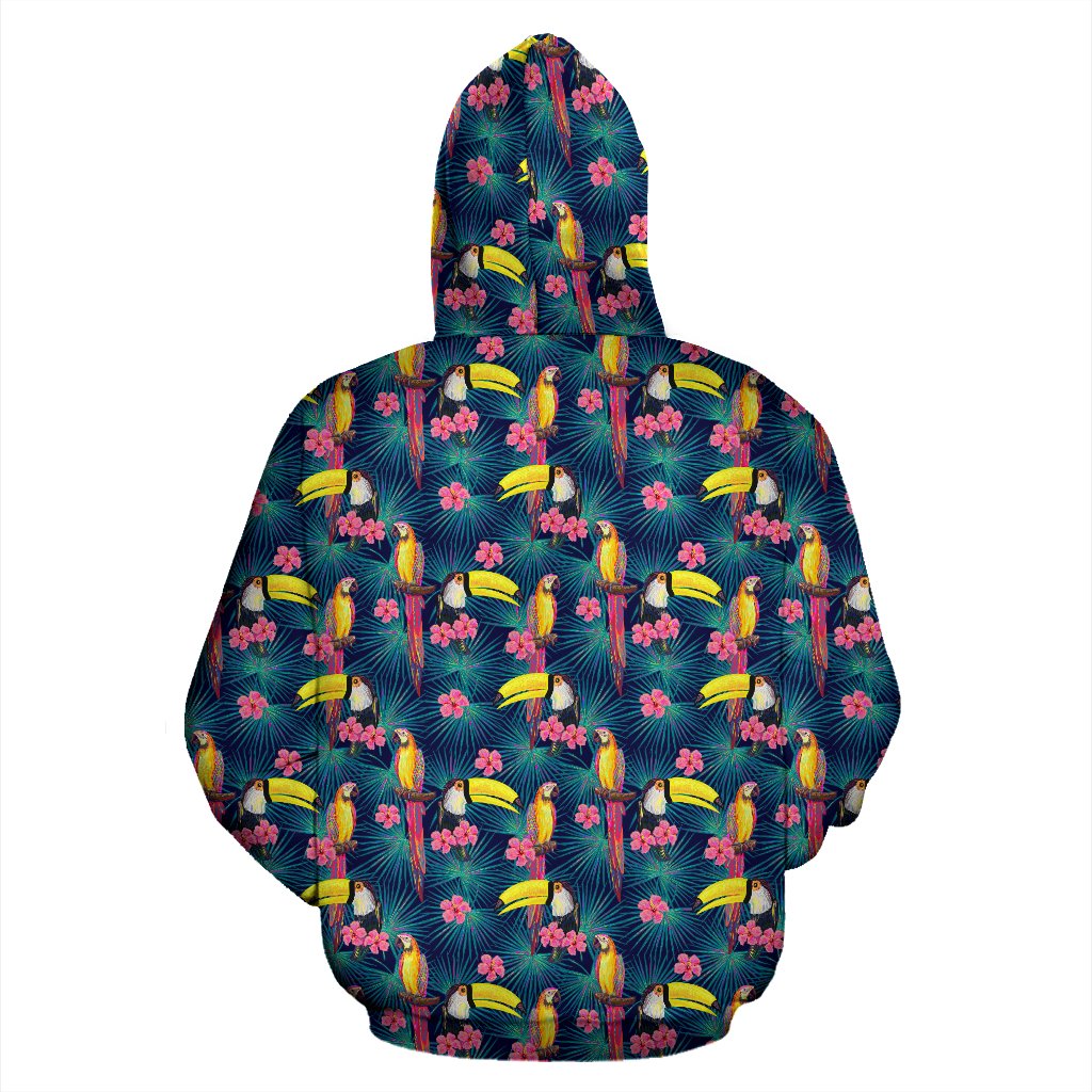 Toucan Parrot Design Zip Up Hoodie