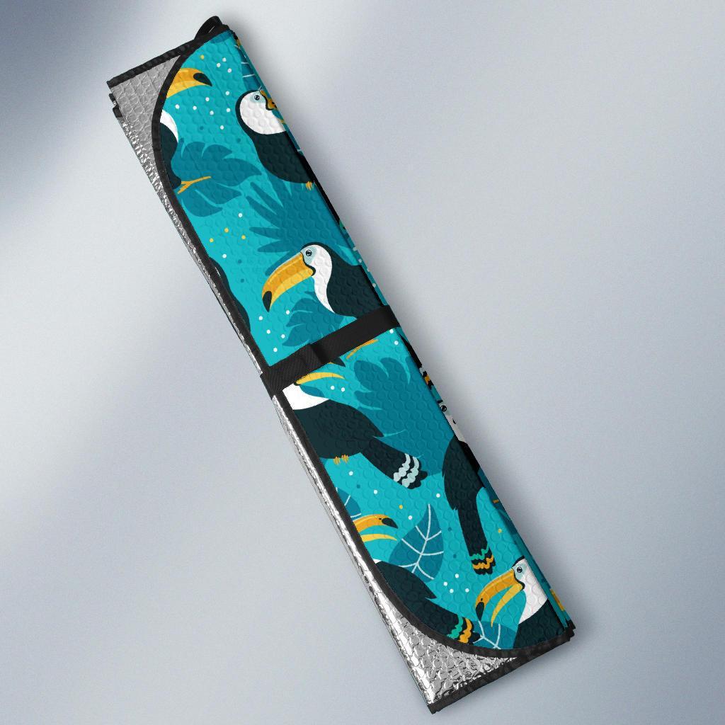 Toucan Parrot Pattern Print Car Sun Shade For Windshield