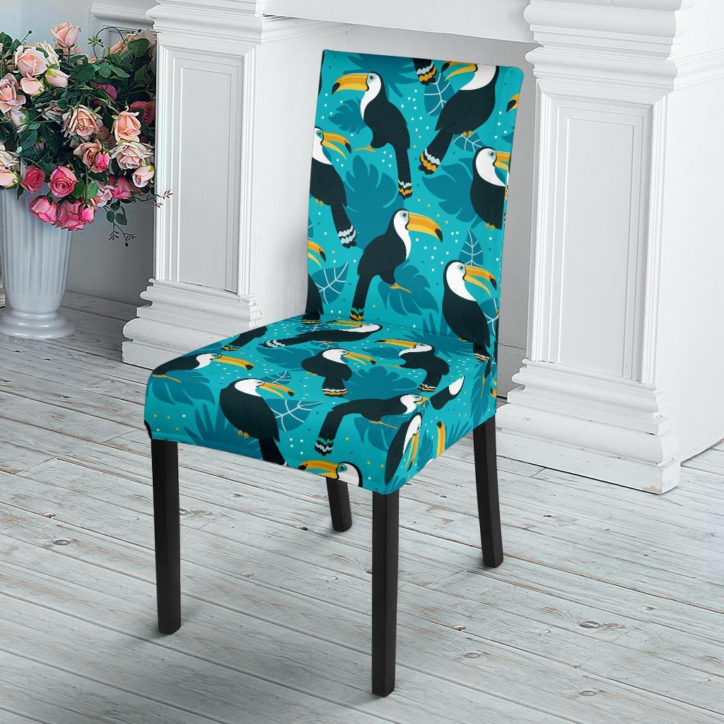 Toucan Parrot Pattern Print Dining Chair Slipcover-JTAMIGO.COM