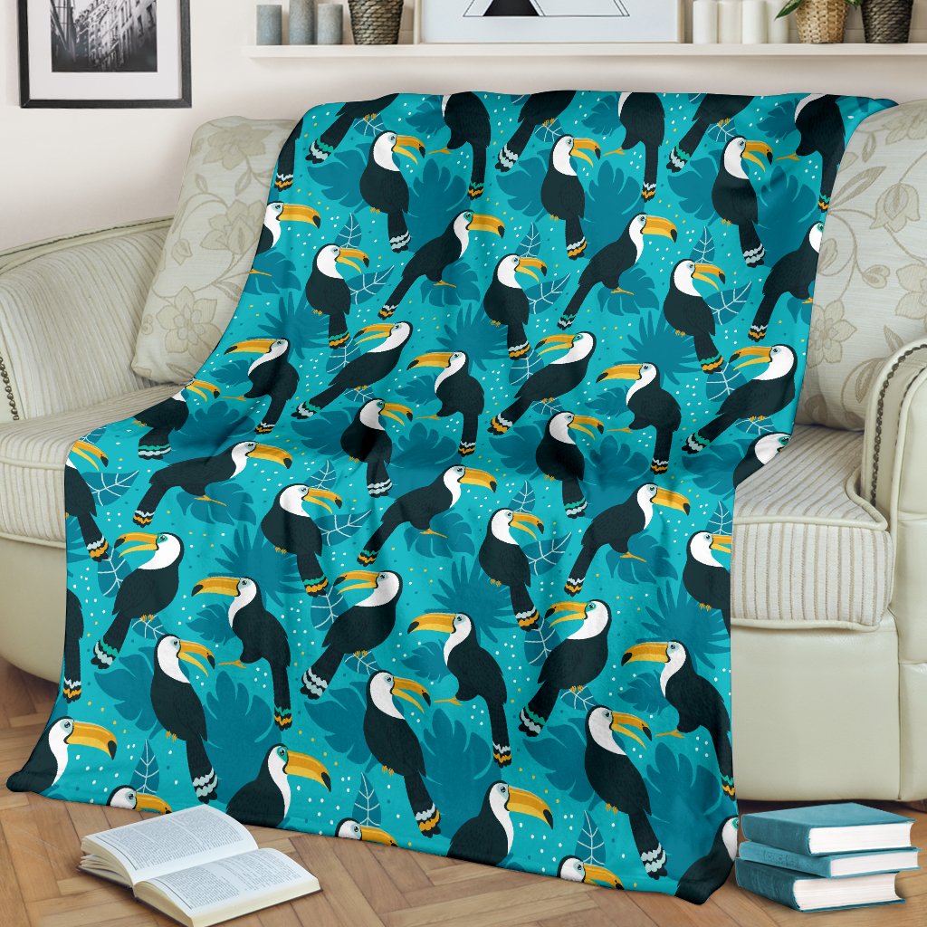 Toucan Parrot Pattern Print Fleece Blanket