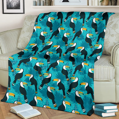 Toucan Parrot Pattern Print Fleece Blanket