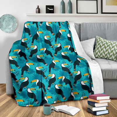 Toucan Parrot Pattern Print Fleece Blanket