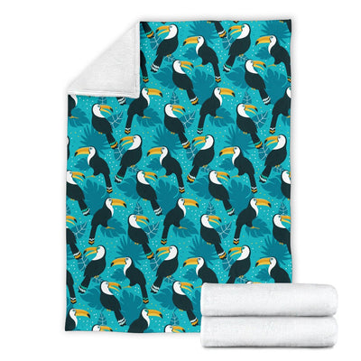 Toucan Parrot Pattern Print Fleece Blanket