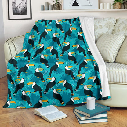Toucan Parrot Pattern Print Fleece Blanket