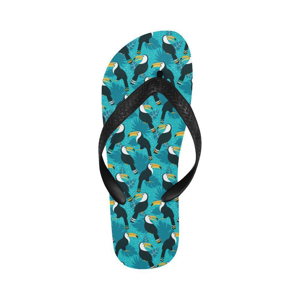 Toucan Parrot Pattern Print Flip Flops-JTAMIGO.COM