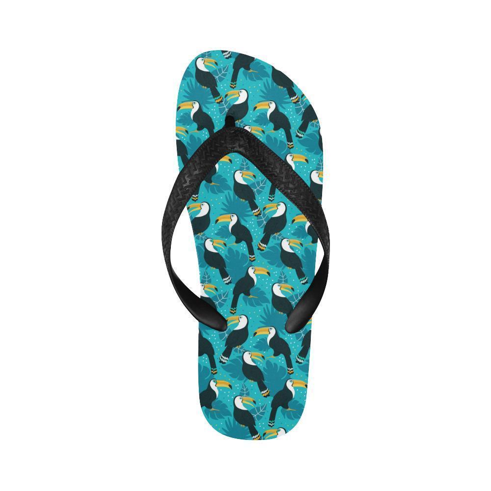 Toucan Parrot Pattern Print Flip Flops-JTAMIGO.COM