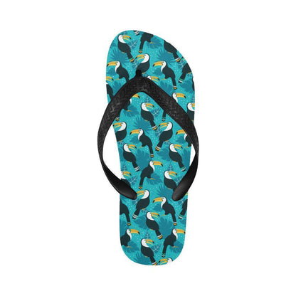 Toucan Parrot Pattern Print Flip Flops-JTAMIGO.COM