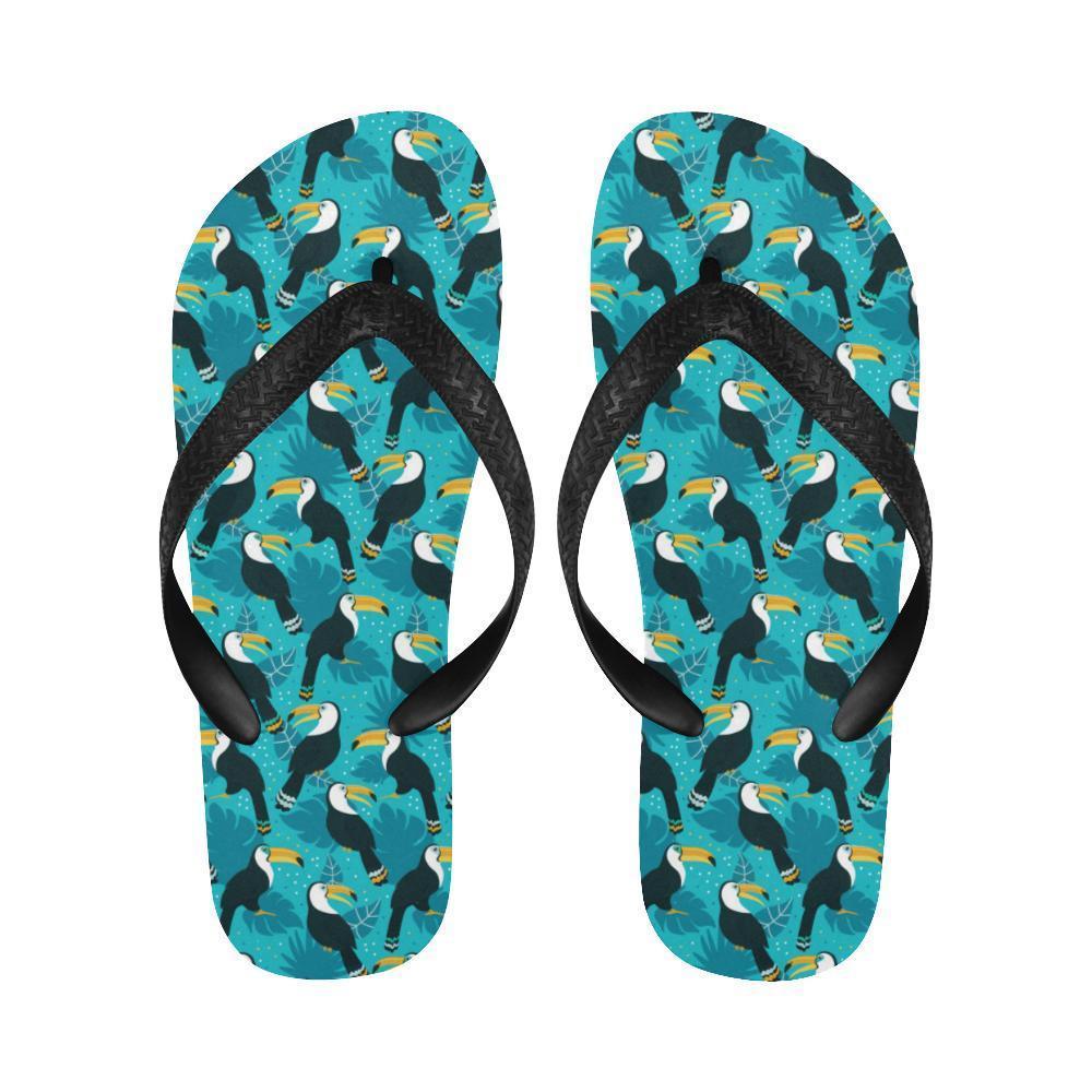 Toucan Parrot Pattern Print Flip Flops-JTAMIGO.COM