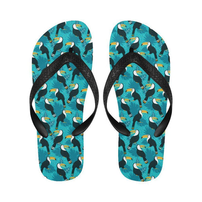 Toucan Parrot Pattern Print Flip Flops-JTAMIGO.COM