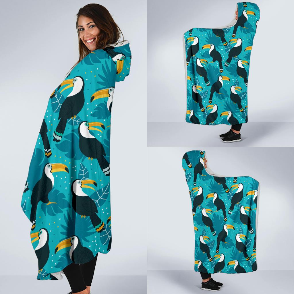 Toucan Parrot Pattern Print Hooded Blanket-JTAMIGO.COM