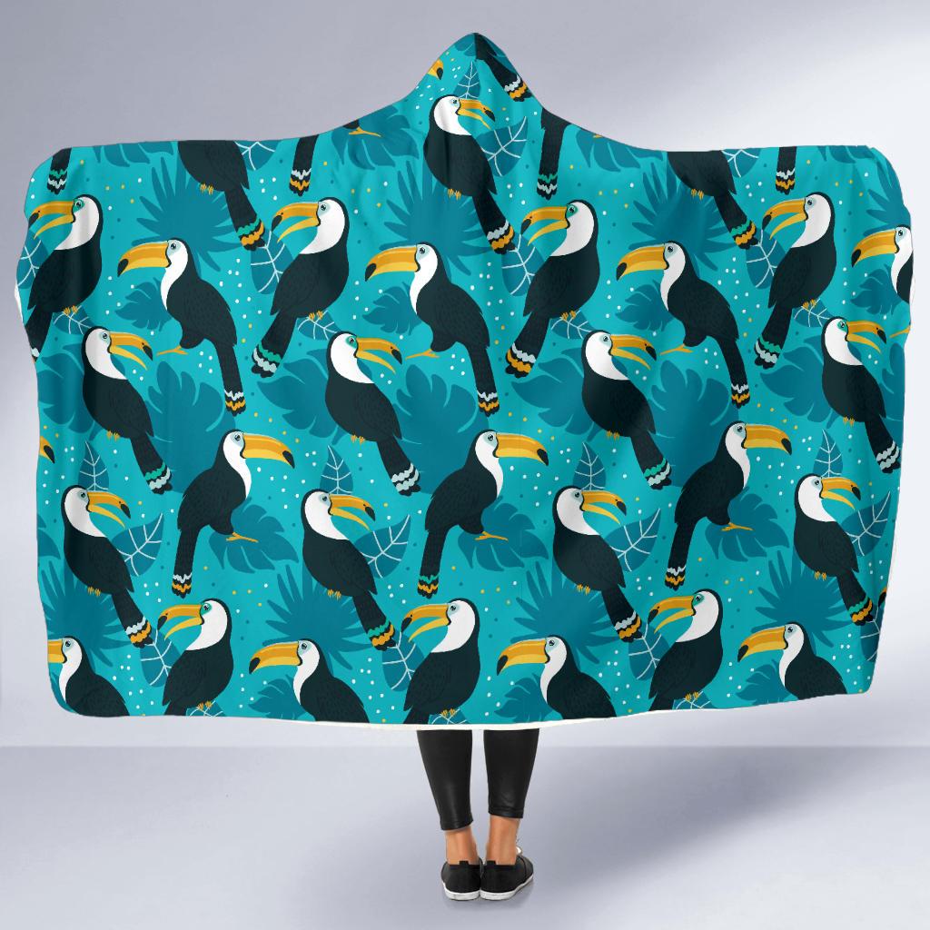 Toucan Parrot Pattern Print Hooded Blanket-JTAMIGO.COM
