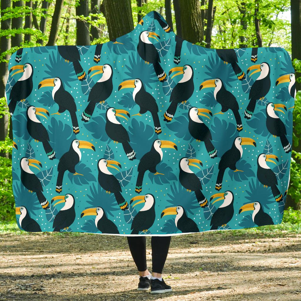 Toucan Parrot Pattern Print Hooded Blanket-JTAMIGO.COM