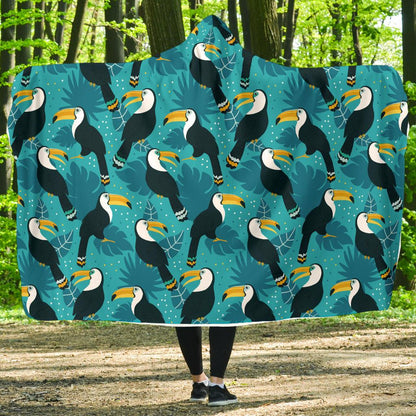 Toucan Parrot Pattern Print Hooded Blanket-JTAMIGO.COM
