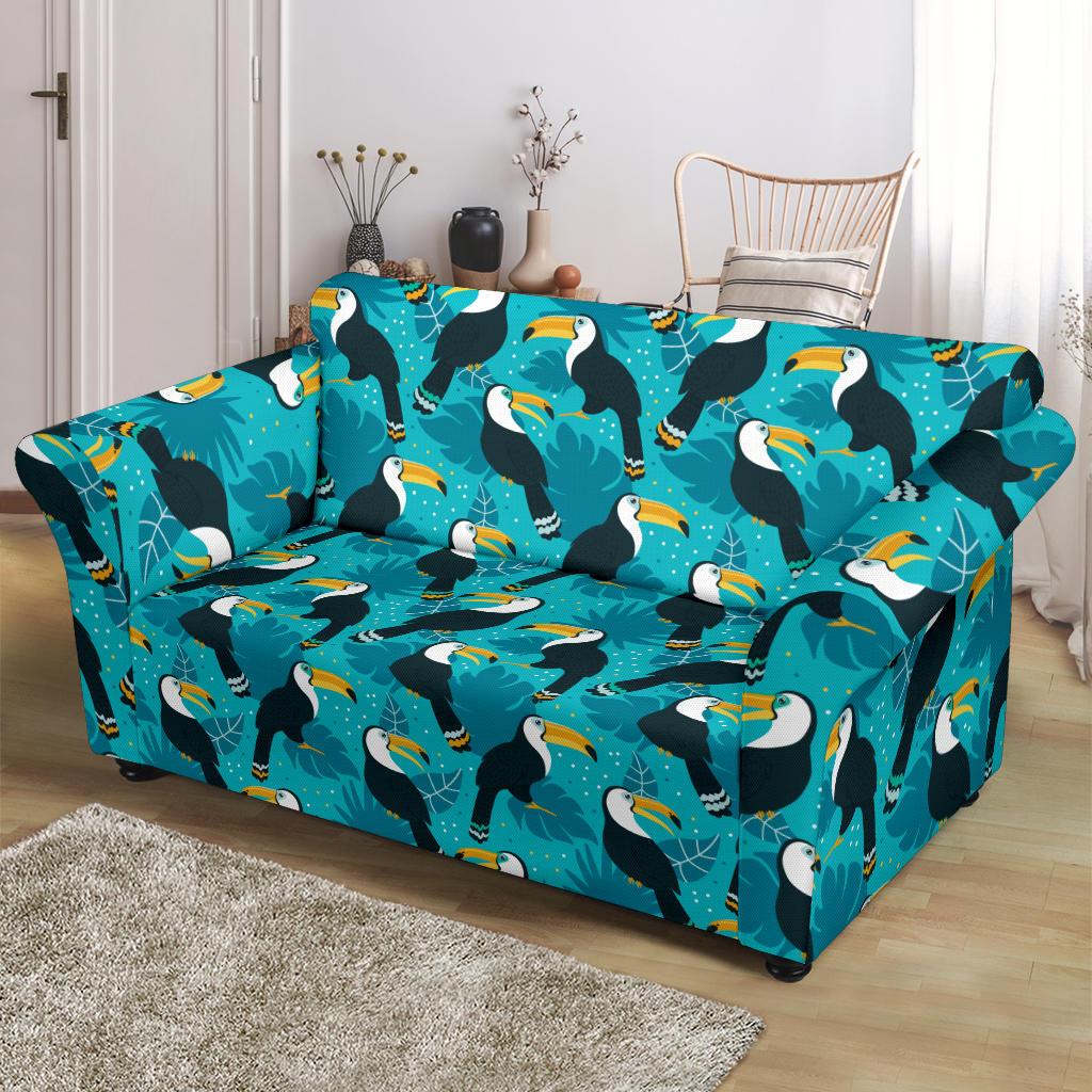 Toucan Parrot Pattern Print Loveseat Slipcover-JTAMIGO.COM