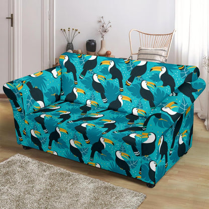 Toucan Parrot Pattern Print Loveseat Slipcover-JTAMIGO.COM