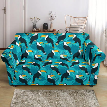 Toucan Parrot Pattern Print Loveseat Slipcover-JTAMIGO.COM