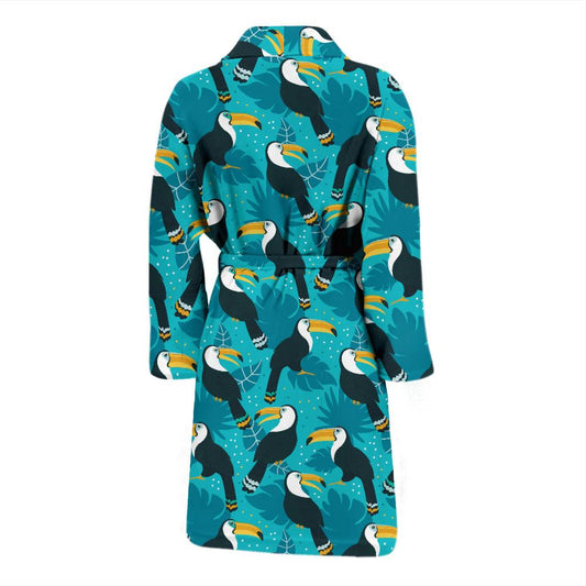 Toucan Parrot Pattern Print Men Bath Robe-JTAMIGO.COM
