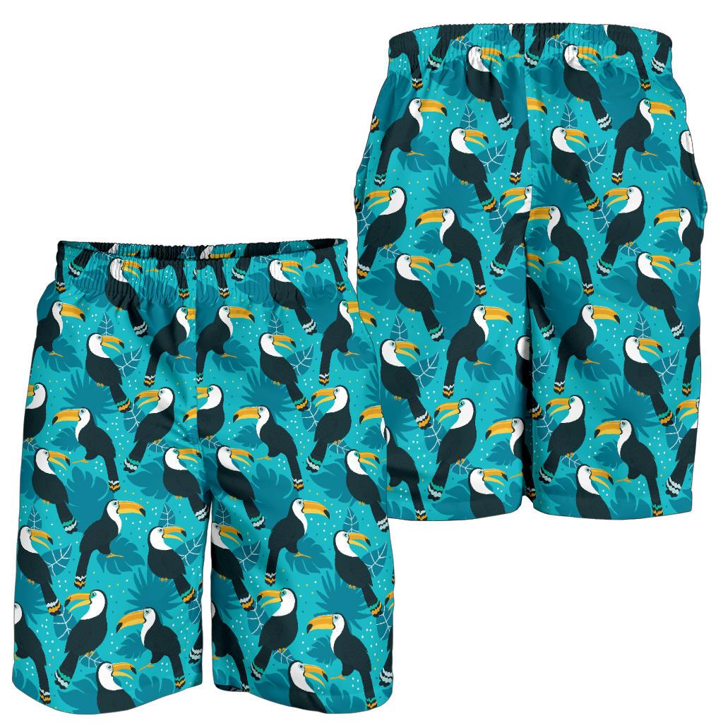 Toucan Parrot Pattern Print Mens Shorts-JTAMIGO.COM