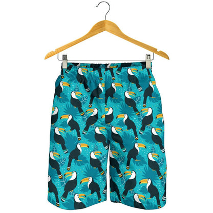 Toucan Parrot Pattern Print Mens Shorts-JTAMIGO.COM