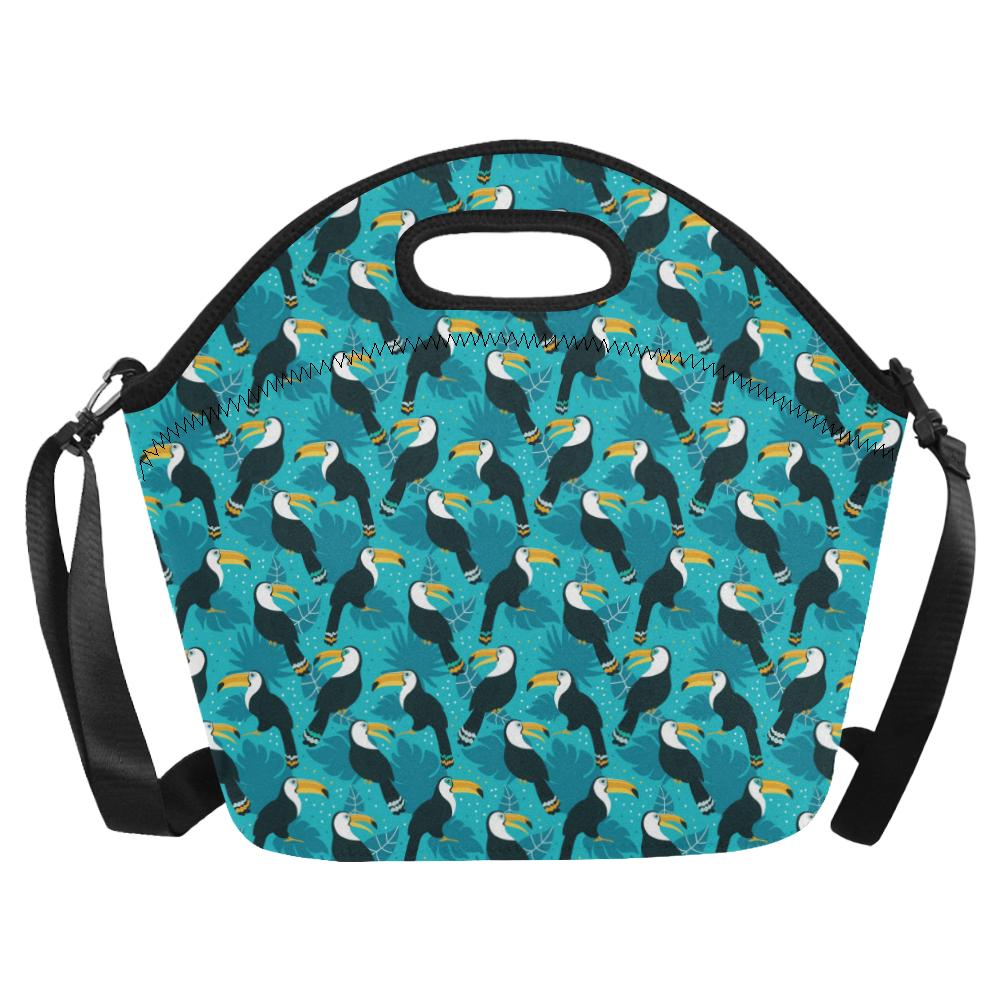 Toucan Parrot Pattern Print Neoprene Lunch Bag (Model 1669)(Large)-JTAMIGO.COM