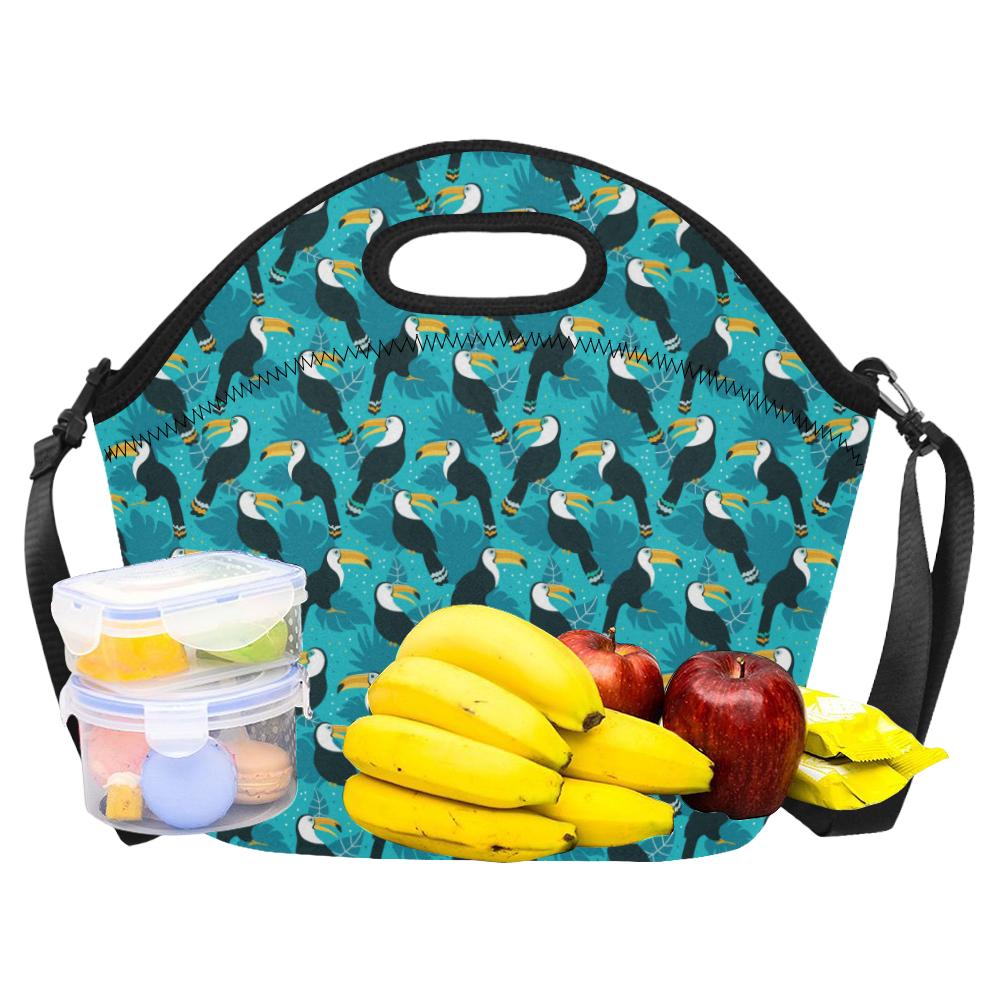 Toucan Parrot Pattern Print Neoprene Lunch Bag (Model 1669)(Large)-JTAMIGO.COM