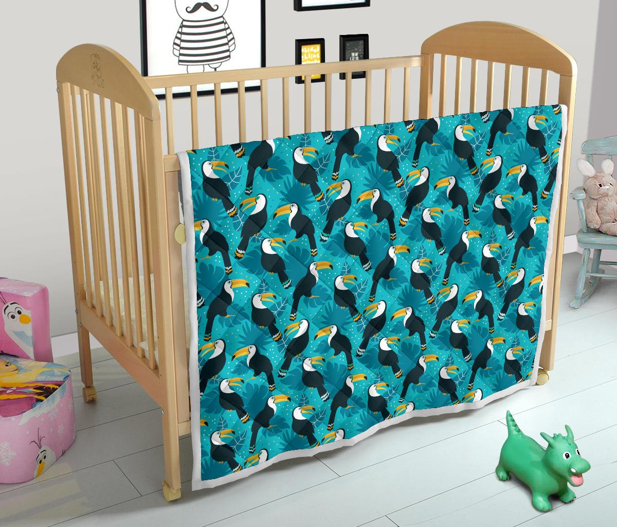 Toucan Parrot Pattern Print Premium Quilt-JTAMIGO.COM