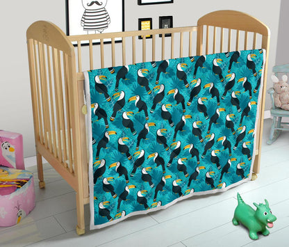 Toucan Parrot Pattern Print Premium Quilt-JTAMIGO.COM